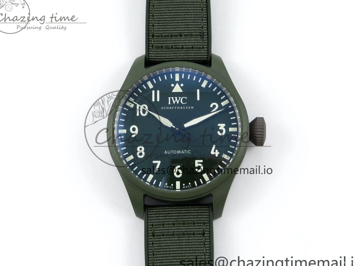 MIROTIME 0515 Big Pilot IW329802 M+F 1:1 Best Edition Green Dial on Green Nylon Strap MY Unique 7002